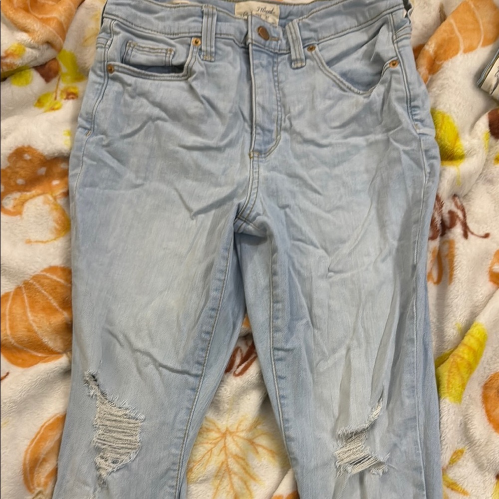 Universal Thread Blue Distressed Straight Leg Jeans